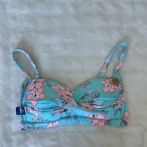 Nip Tuck blue floral bikini top